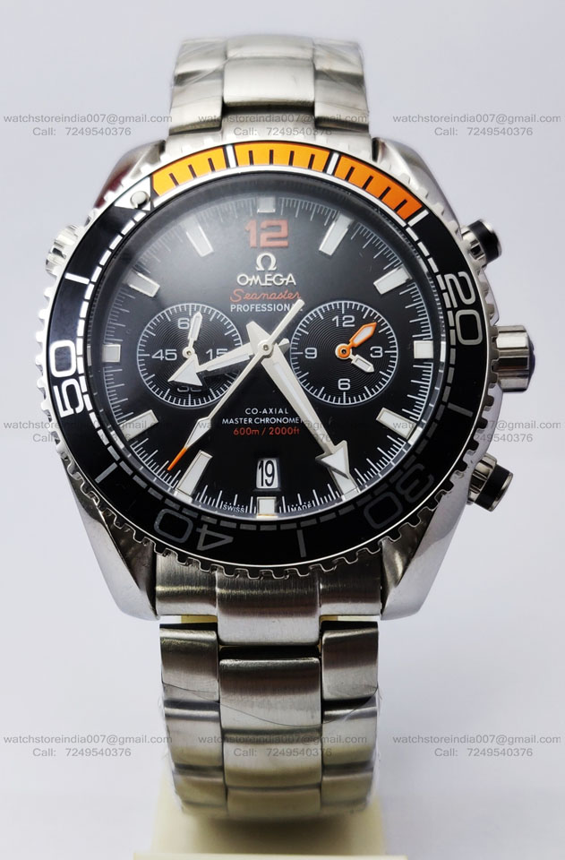Omega Seamaster Planet Ocean 2 Chronograph Black-Orange Bezel (4) blank