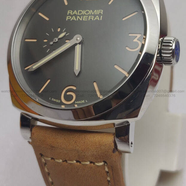 Panerai Radiomir Black Dial Brown Leather Swiss ETA Buy Replica