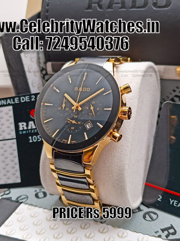 Rado Watches for Men | Centrix Automatic Chronograph Gold Bracelet ...