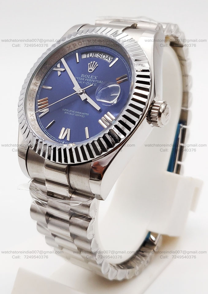 Rolex Day Date 40mm Blue Dial Watch | Automatic Swiss Movement | Buy ...