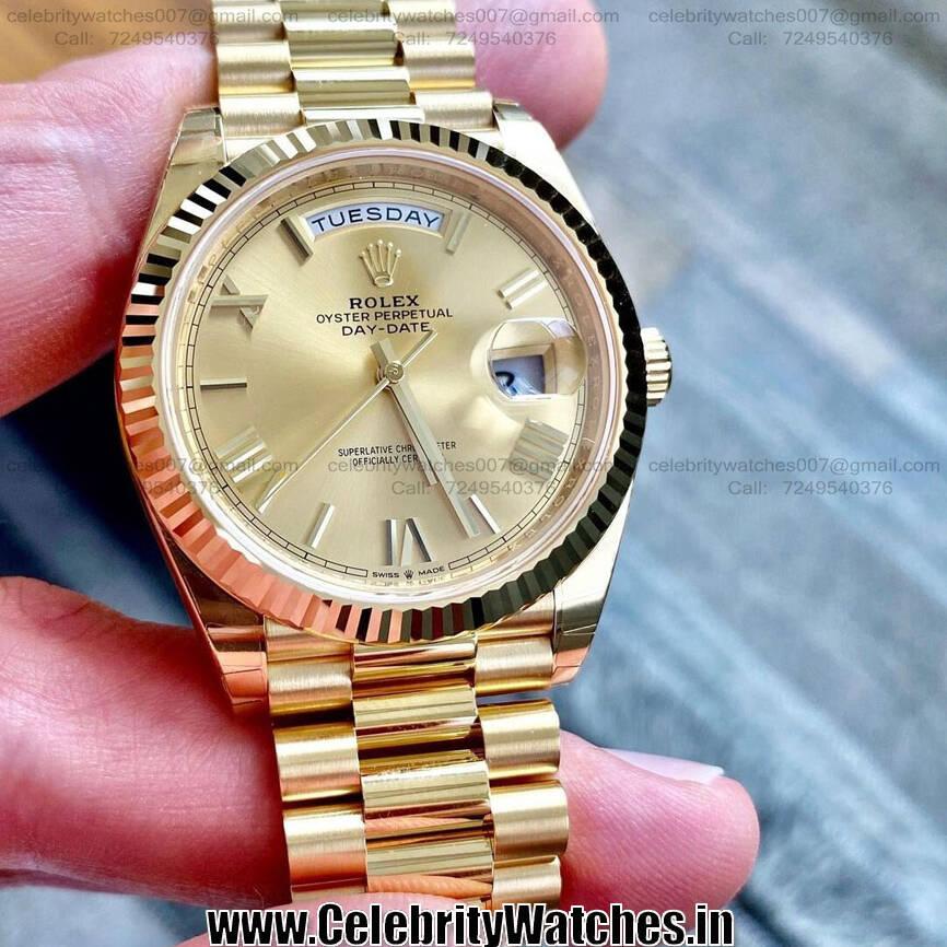 Rolex Day Date President Champagne Dial Super Clone Replica Watch ...